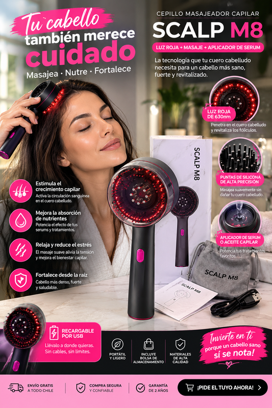 Masajeador de Cuero Cabelludo Premium® Alivio Inmediato + Cabello más Fuerte